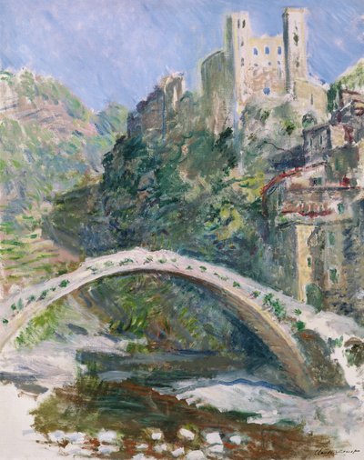 O Castelo de Dolceacqua, 1884 de Claude Monet
